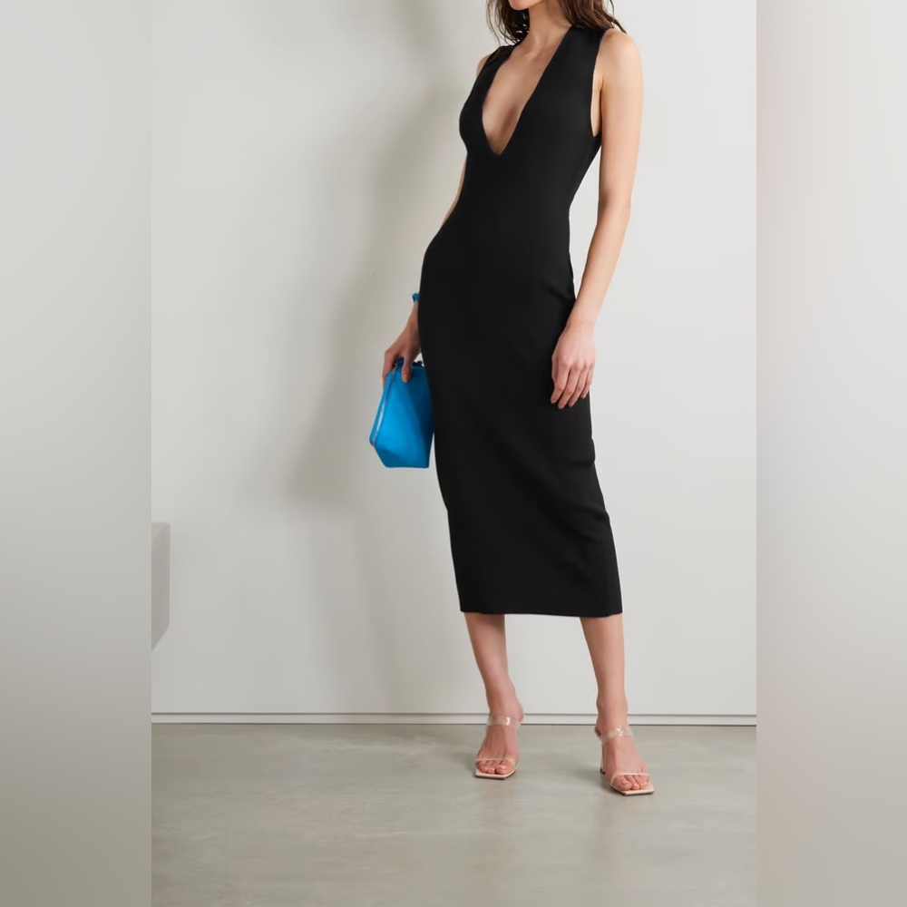 NWT - GAUGE81 Casar Plunge Neck Midi Dress XXS Black